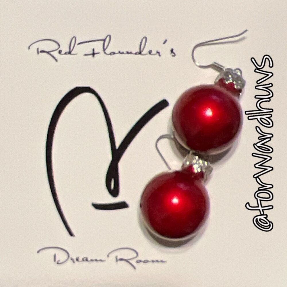 Red Bulb Christmas Ornament Earrings - Festive Holiday Accessories